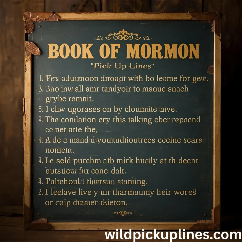 Book of Mormon Pick Up Lines